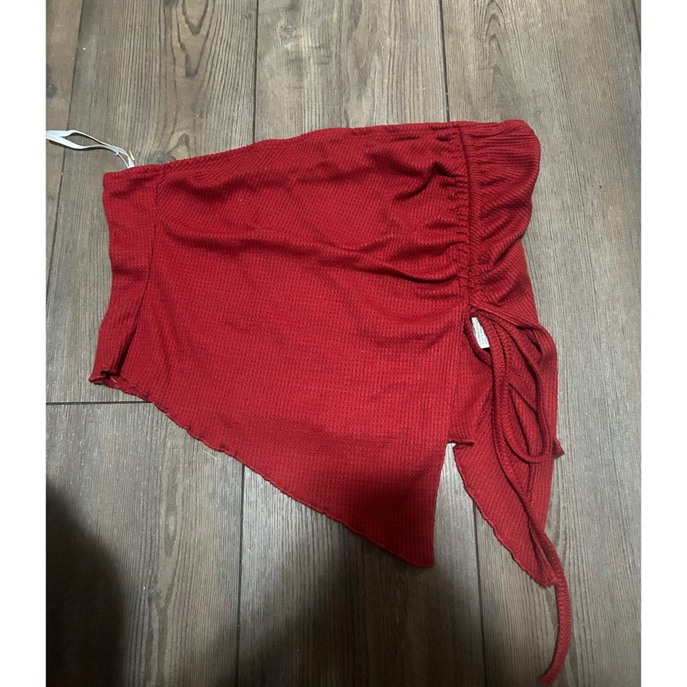 SHEIN Red Asymmetrical Mini Skirt